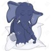 11933247-The-sleepy-elephant-calf-on-a-pillow-Cartoon--Stock-Vector.jpg
