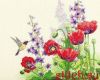 Dimensions 35344, Hummingbird and Poppies
